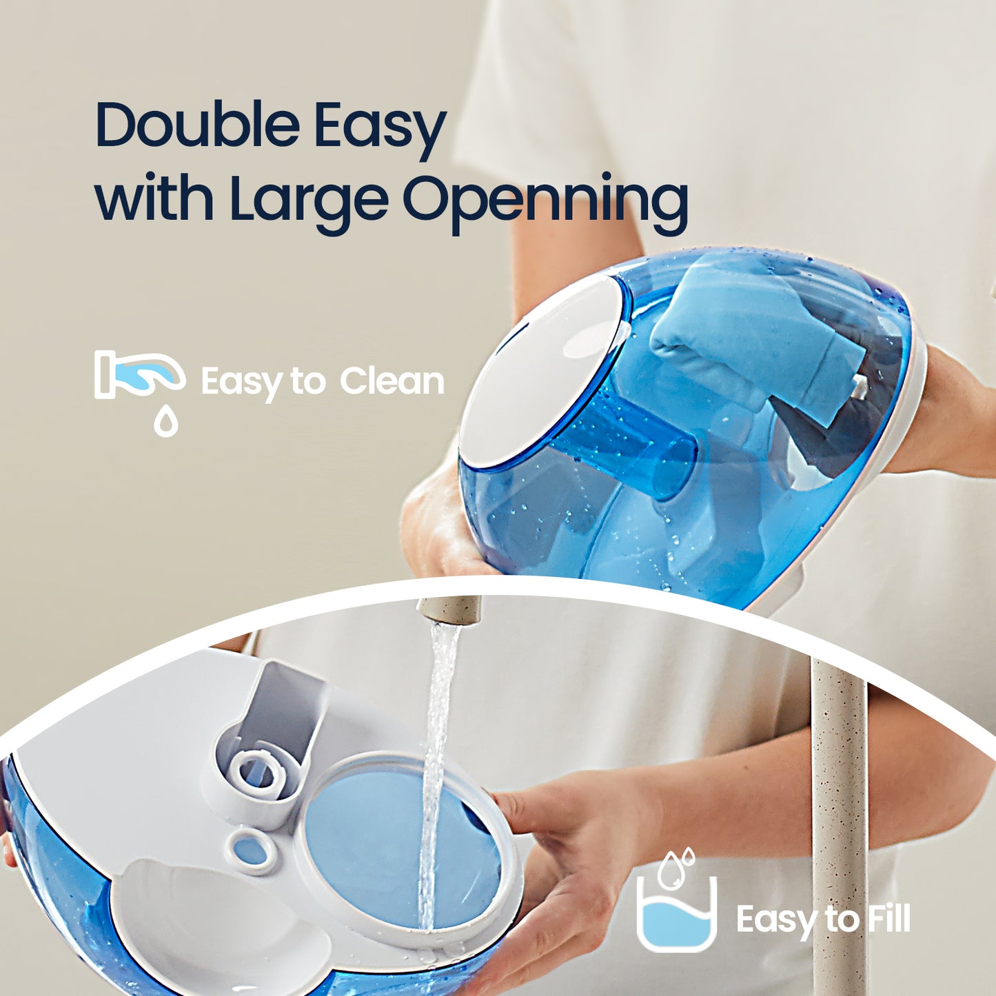 raydrop Humidifiers for Bedroom, Cool Mist Humidifiers for Baby Nursery and Plants, 2.2L Water Tank Quiet Ultrasonic Humidifier with Digital Display