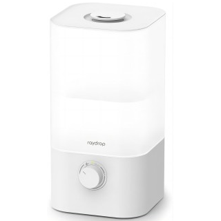 raydrop Cool Mist Humidifier Diffuser, 2.5L Essential Oil Diffuser, Top Fill Humidifier for Bedroom, Home and Office, Baby Humidifier with Adjustable Mist Output, Dial Knob, Auto Shut Off (White)