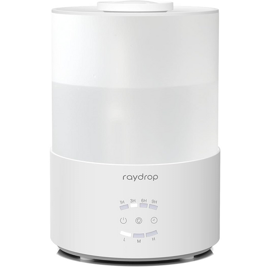 raydrop Humidifiers for Bedroom, 3.0L Cool Mist Humidifiers for Large Room & Home, Top Fill Air Humidifier for Baby Nursery & Plants, Essential Oil Diffuser with Color Lights, Timer, Auto Shut-Off