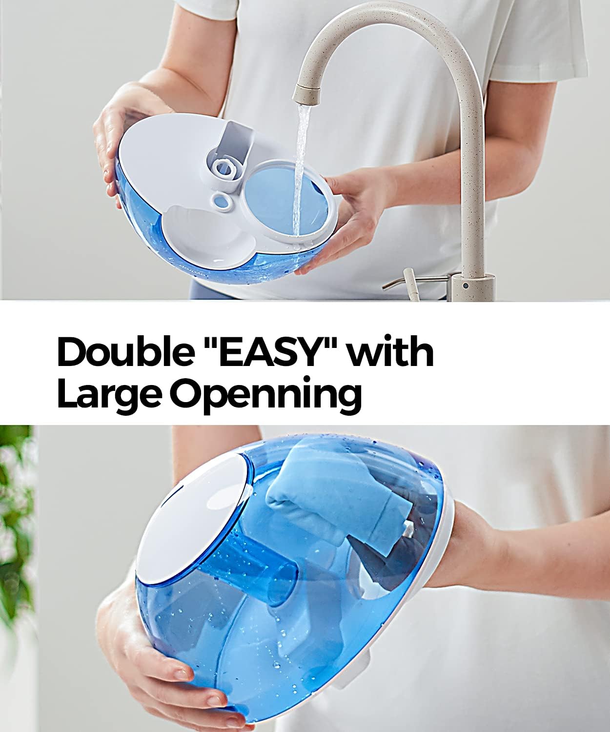 raydrop Cool Mist 2.2L Humidifiers for Bedroom, 28dB Whisper-Quiet Ultrasonic Humidifier, Easy to Clean Home Humidifier, Auto Shut-Off, 30H Work Time, Night Light (Blue)