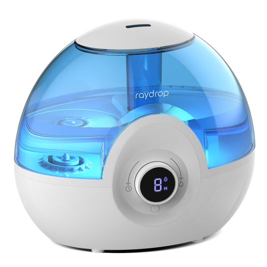 raydrop Humidifiers for Bedroom, Cool Mist Humidifiers for Baby Nursery and Plants, 2.2L Water Tank Quiet Ultrasonic Humidifier with Digital Display